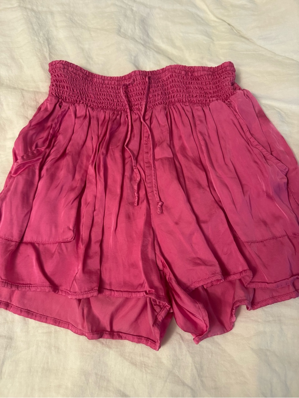 Aerie Women's Pink Smocked Waist Flow Shorts